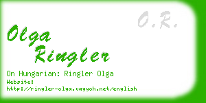olga ringler business card